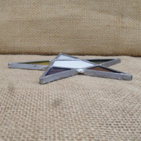 Vintage Eastern Star Symbol Stained Glass Suncatcher - Picture 4 of 10